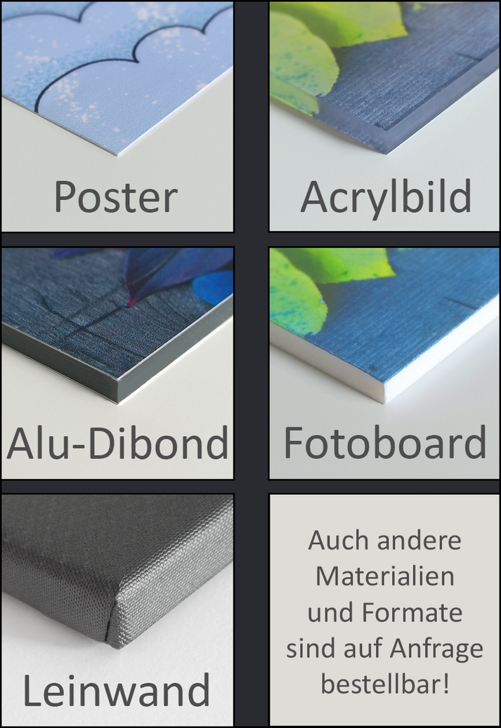 Motivations-Wandbild-Materialien-Poster-Acrylbild-AluDibond-Fotoboard-Leinwand-Vergleich-große-Auswahl